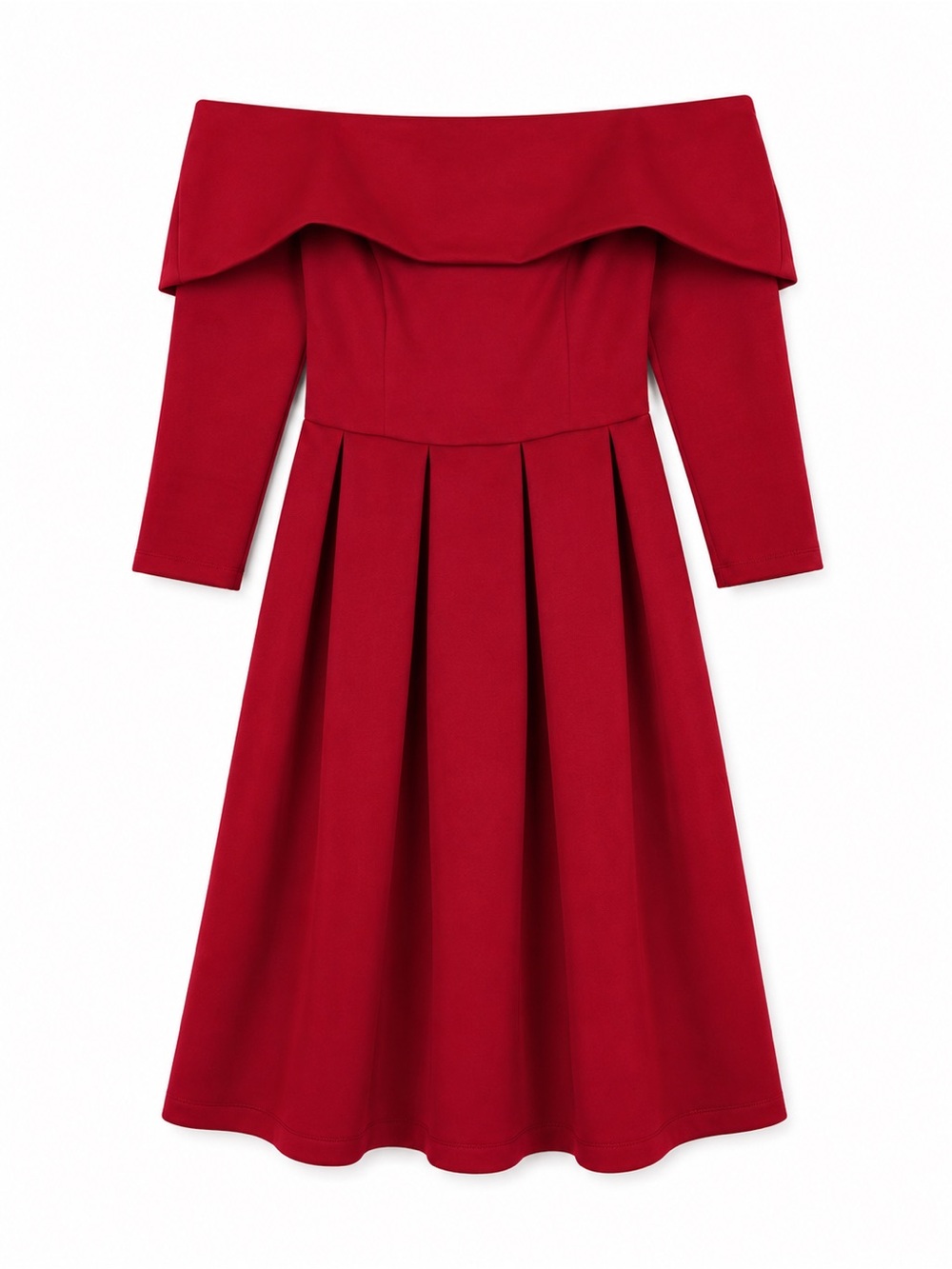 ASOS Red Off-the-Shoulder Fit & Flare Midi Dress Size 10